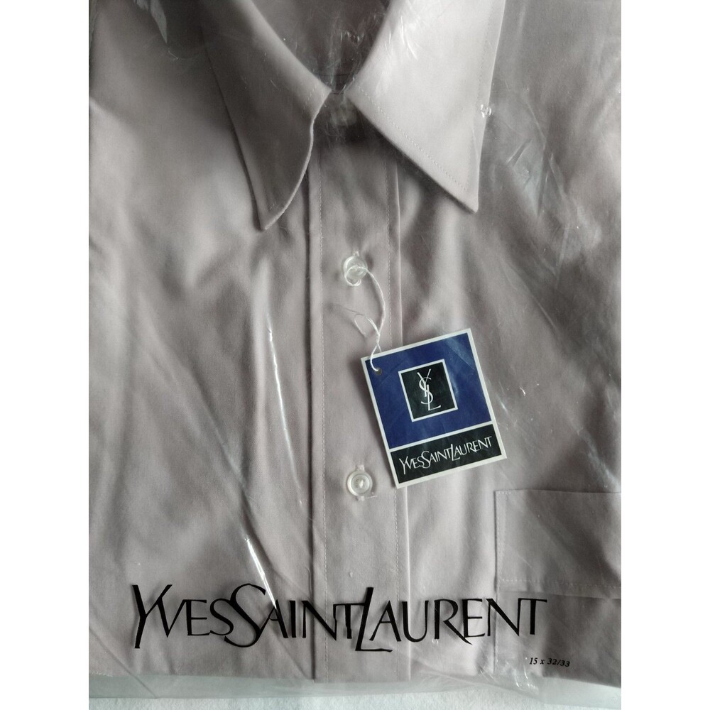 VTG Yves Saint Laurent YSL Mens Shirts New Old Stock Dusty Rose 15x32/33 - Picture 14 of 16